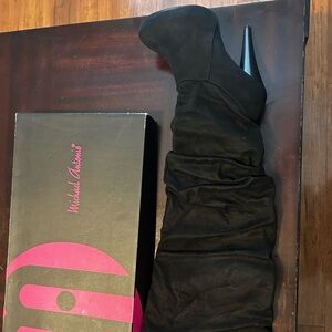 Michael Antonio Thigh High Boots. Black. Size 9.